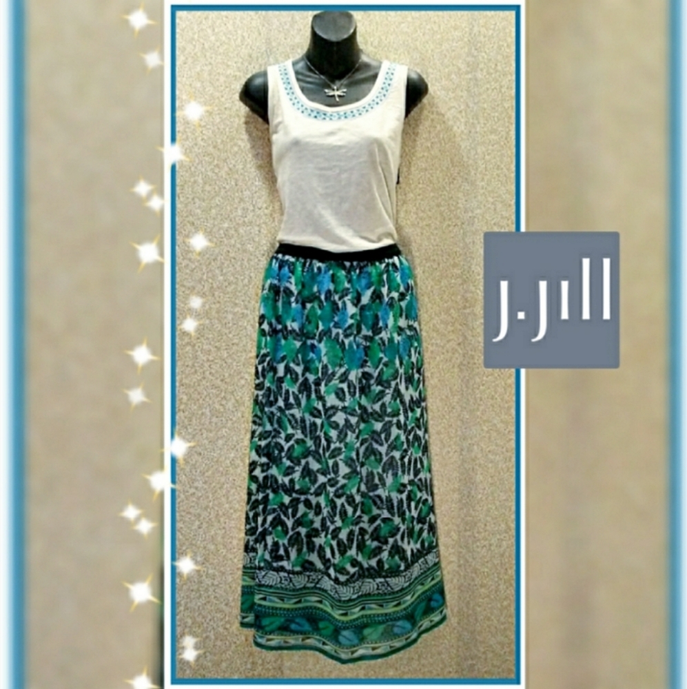 {XS/S} Sea Fern Maxi Skirt by J. Jill